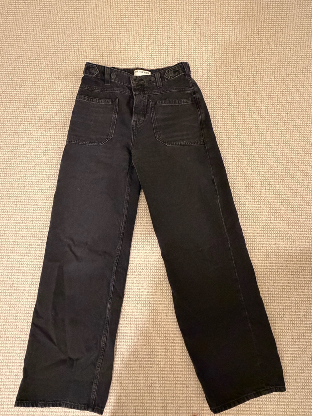 Free People High-Rise Black Wide-Leg Jeans